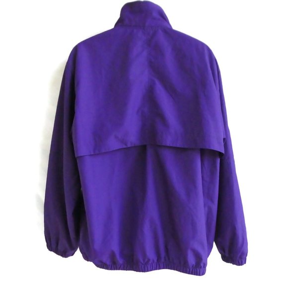 SOLD Nike 90s Windbreaker Track Purple White Striping Back Cape Mesh Lining  L - Picture 4 of 9